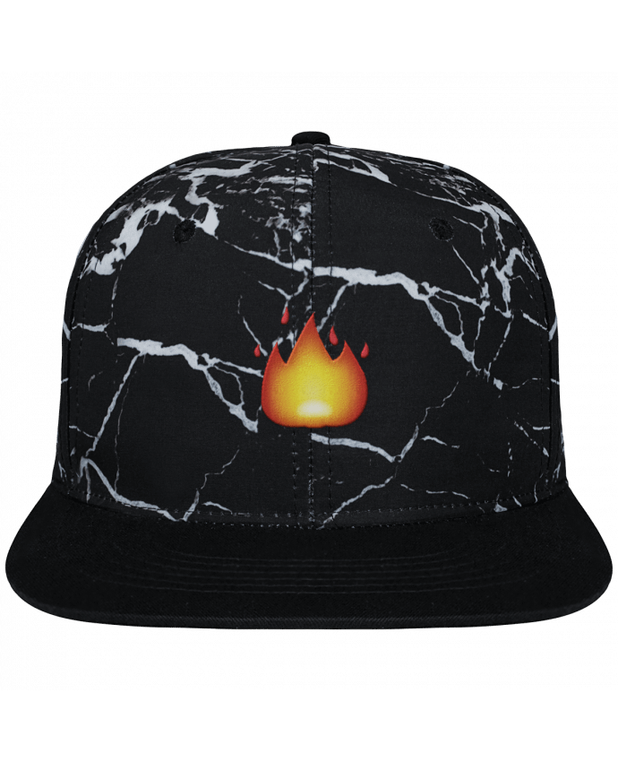 Snapback Cap black mineral Crown pattern Fire by tunetoo brodé et toile imprimée motif minéral noir et blanc