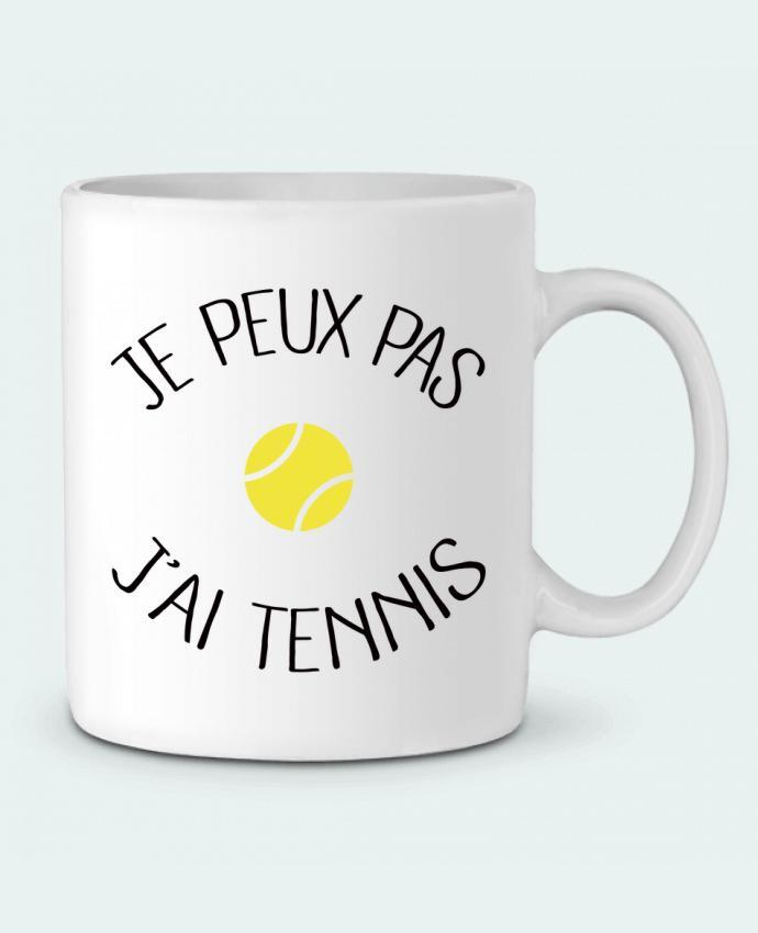 Taza Cerámica Je peux pas j'ai Tennis por Freeyourshirt.com