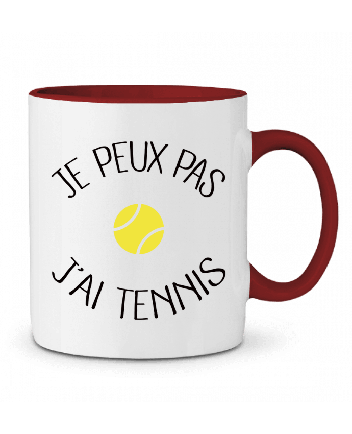 Two-tone Ceramic Mug Je peux pas j'ai Tennis Freeyourshirt.com