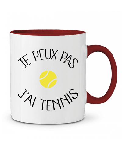 Mug bicolore Je peux pas j'ai Tennis Freeyourshirt.com