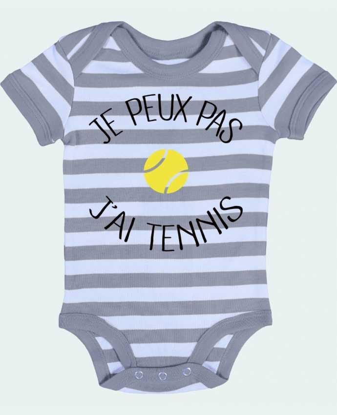 Body Bebé a Rayas Je peux pas j'ai Tennis - Freeyourshirt.com