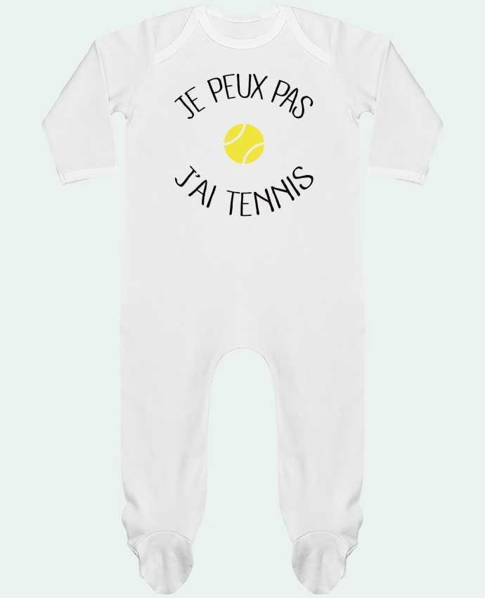 Pijama Bebé Manga Larga Contraste Je peux pas j'ai Tennis por Freeyourshirt.com