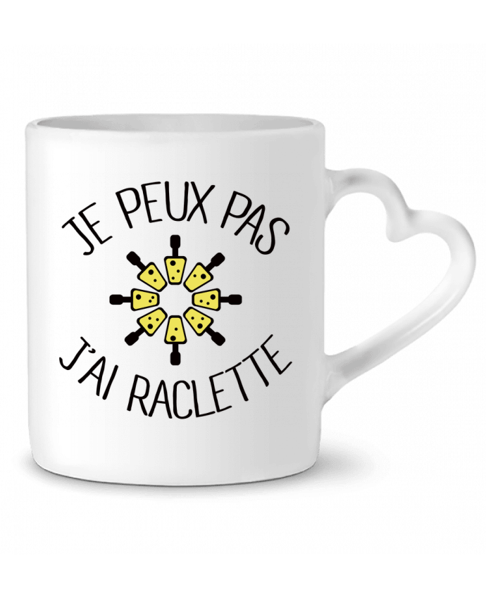 Mug coeur Je peux pas j'ai Raclette par Freeyourshirt.com