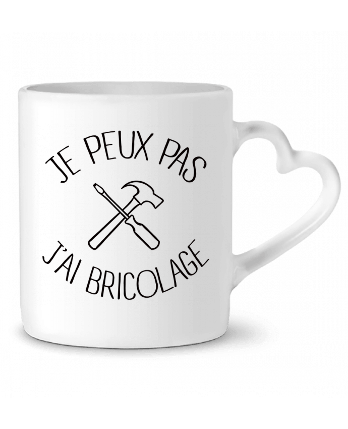 Mug Heart Je peux pas j'ai Bricolage by Freeyourshirt.com