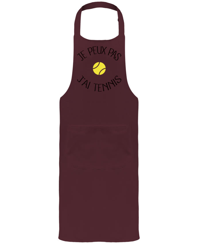 Garden or Sommelier Apron with Pocket Je peux pas j'ai Tennis by Freeyourshirt.com