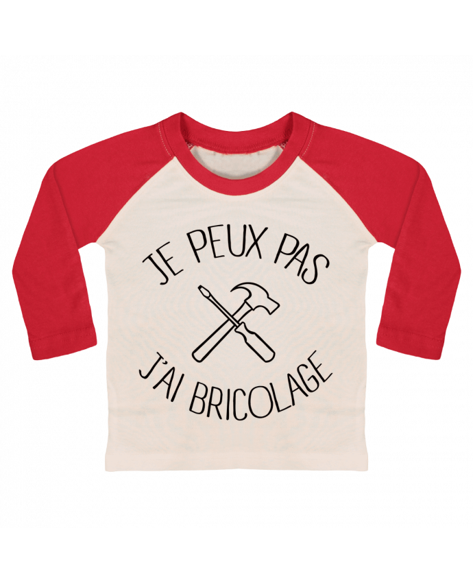 Camiseta Bebé Béisbol Manga Larga Je peux pas j'ai Bricolage por Freeyourshirt.com