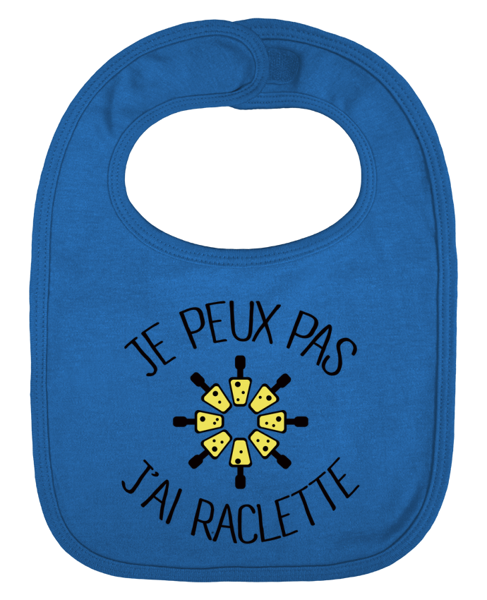 Bavoir bébé uni Je peux pas j'ai Raclette par Freeyourshirt.com