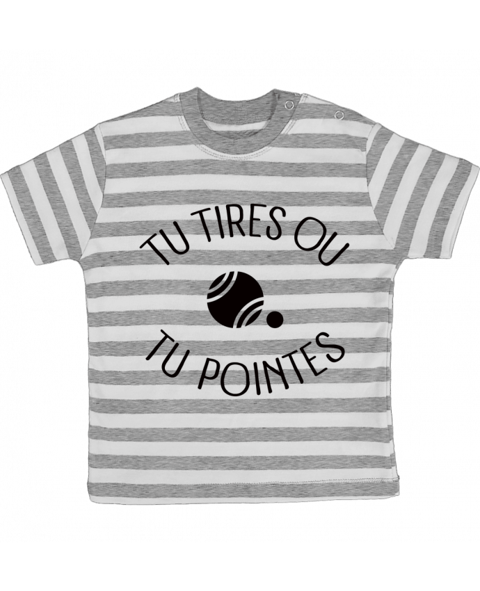 Camiseta Bebé a Rayas Tu Tires Ou Tu Pointes por Freeyourshirt.com
