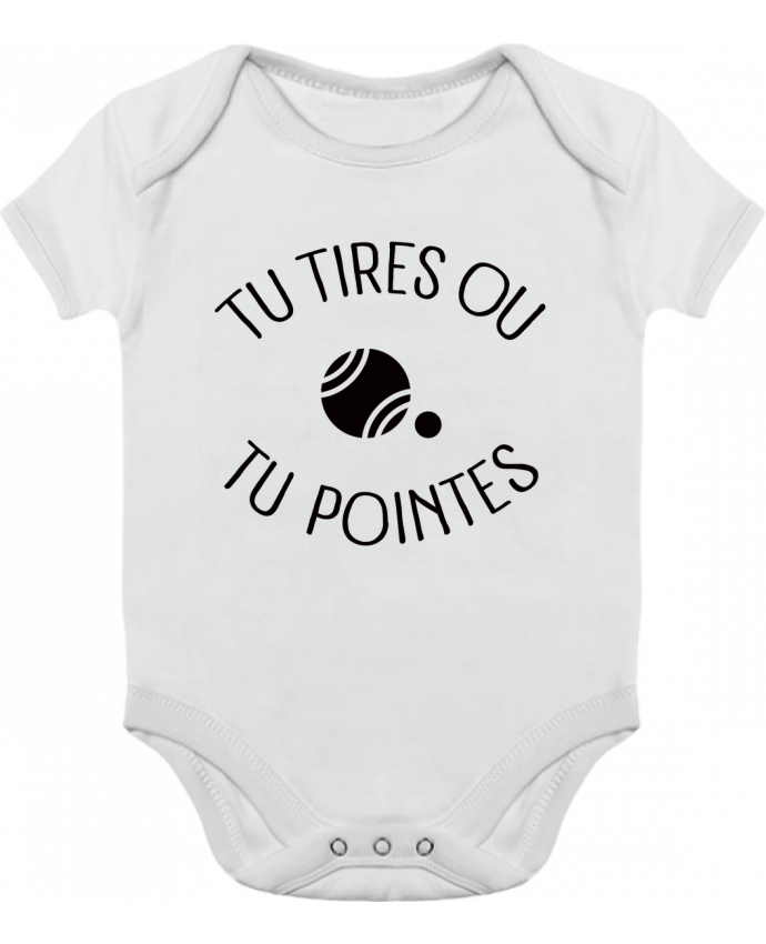 Body bébé manches contrastées Tu Tires Ou Tu Pointes par Freeyourshirt.com