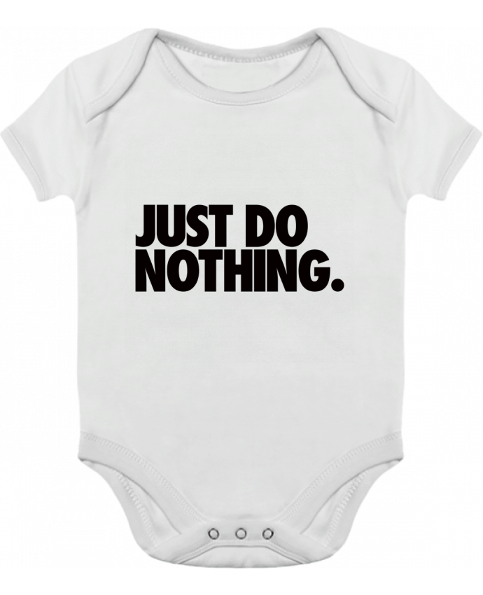 Body bébé manches contrastées Just Do Nothing par Freeyourshirt.com