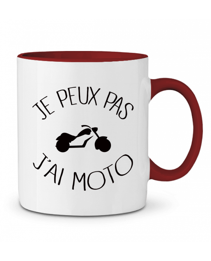 Two-tone Ceramic Mug Je Peux Pas J'ai Moto Freeyourshirt.com