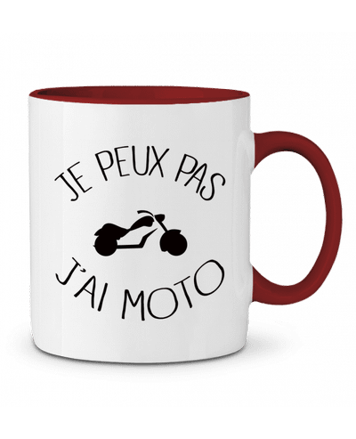 Mug bicolore Je Peux Pas J'ai Moto Freeyourshirt.com