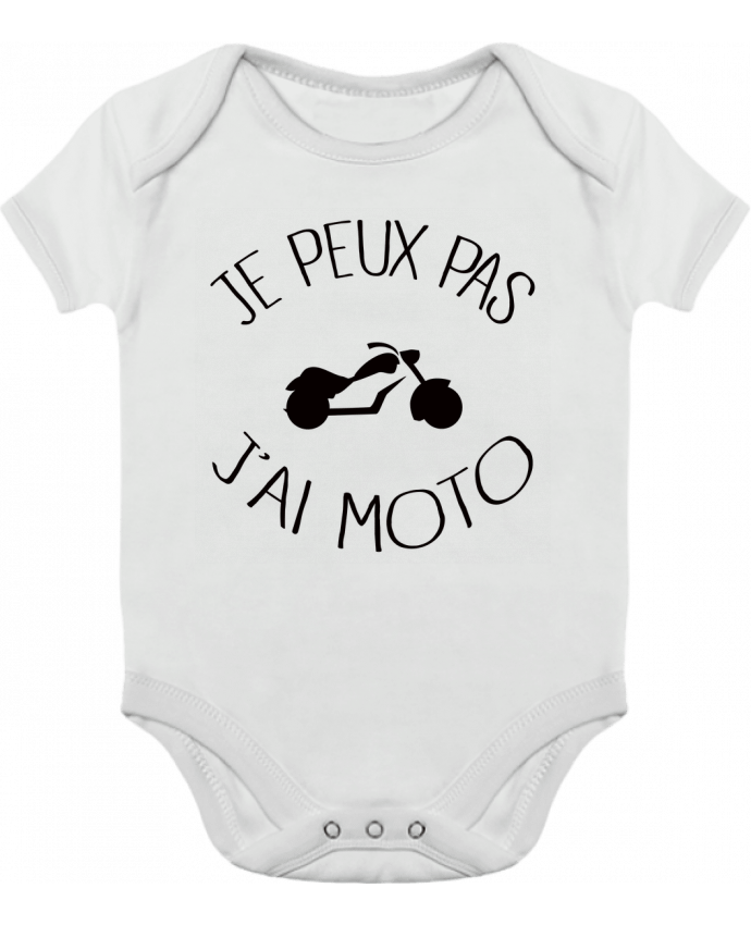 Body bébé manches contrastées Je Peux Pas J'ai Moto par Freeyourshirt.com