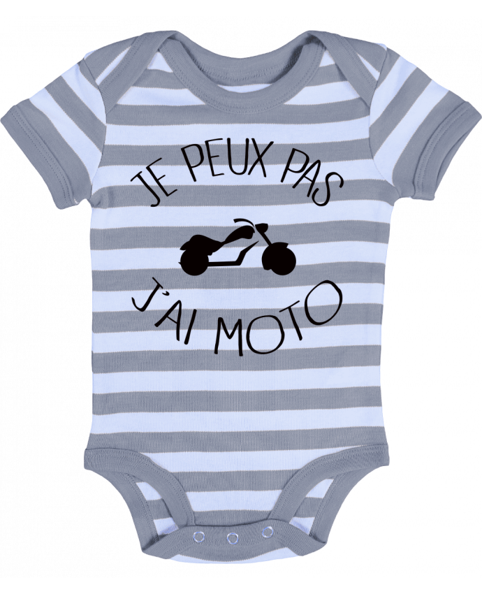 Baby Body striped Je Peux Pas J'ai Moto - Freeyourshirt.com