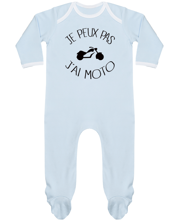 Baby Sleeper long sleeves Contrast Je Peux Pas J'ai Moto by Freeyourshirt.com