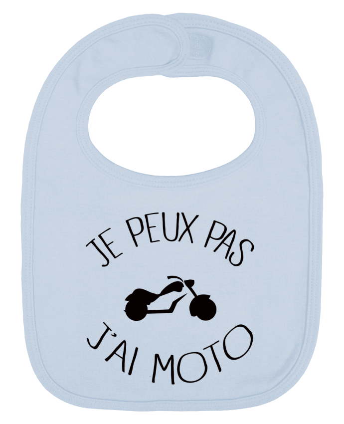 Baby Bib plain and contrast Je Peux Pas J'ai Moto by Freeyourshirt.com