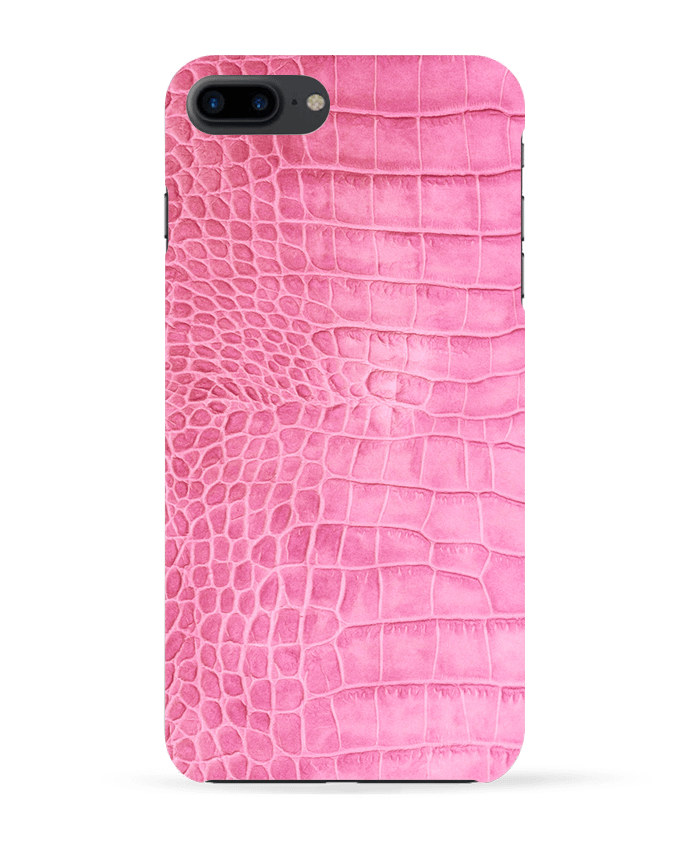 Case 3D iPhone 7+ Cuir croco rose by Les Caprices de Filles