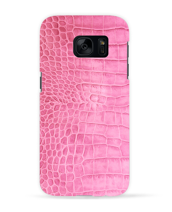 Coque 3D Samsung Galaxy S7  Cuir croco rose par Les Caprices de Filles