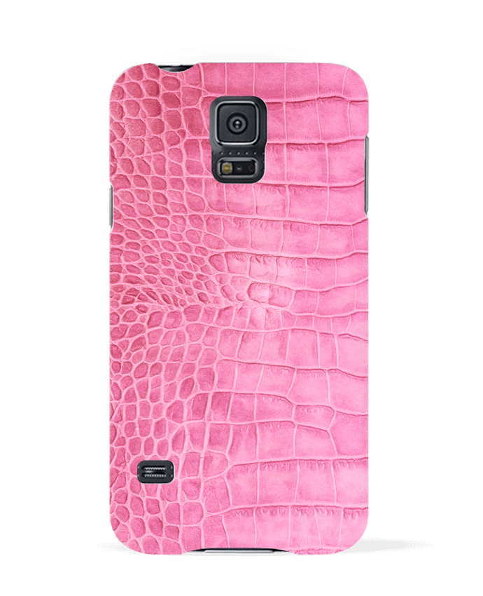 Coque Samsung Galaxy S5 Cuir croco rose par Les Caprices de Filles