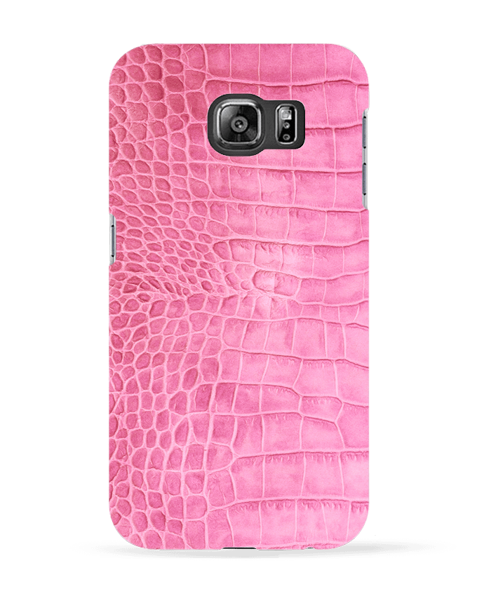 Case 3D Samsung Galaxy S6 Cuir croco rose - Les Caprices de Filles