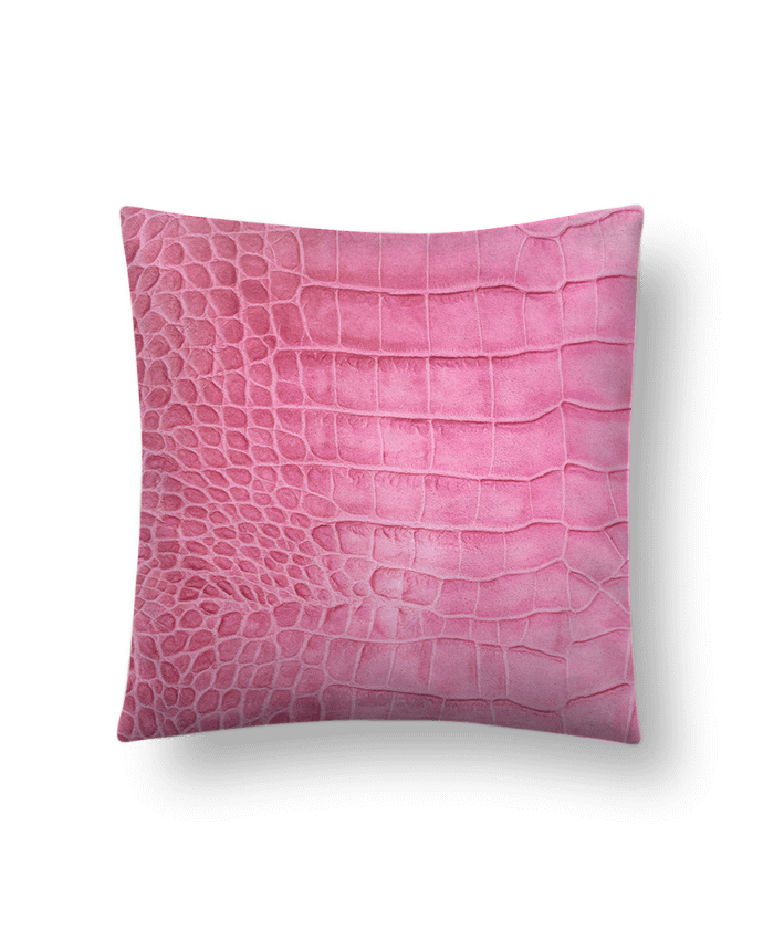 Cushion suede touch 45 x 45 cm Cuir croco rose by Les Caprices de Filles