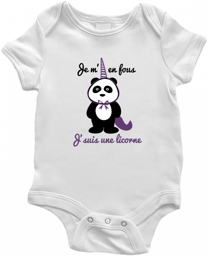 Baby Body Je m'en fous j'suis une licorne, panda by Benichan