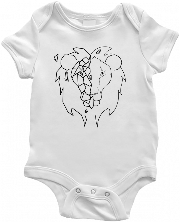 Body bébé Tete de lion stylisée par Tasca