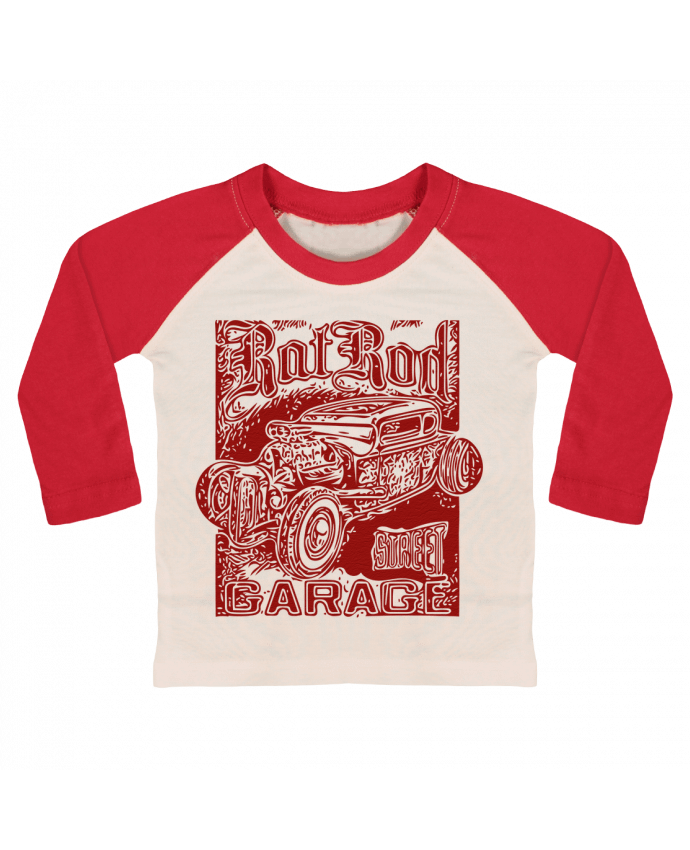 T-shirt baby Baseball long sleeve Hot rod garage by David