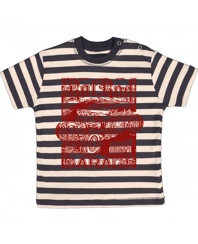 T-shirt baby with stripes Hot rod garage by David