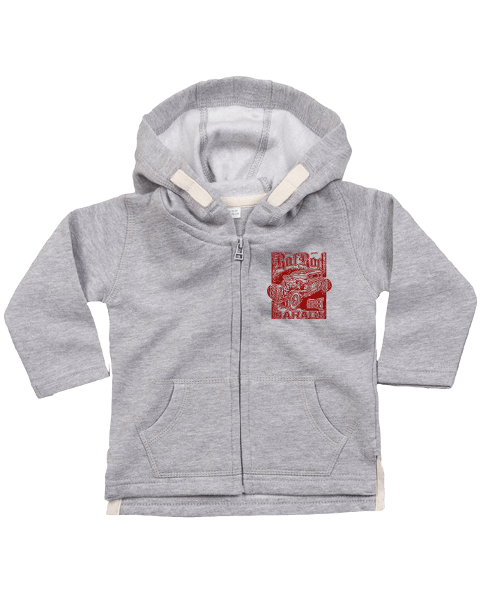 Hoddie with zip for baby Hot rod garage by David