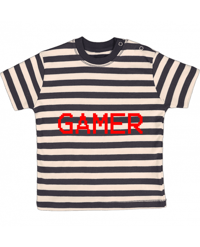 T-shirt baby with stripes GAMER by lisartistaya