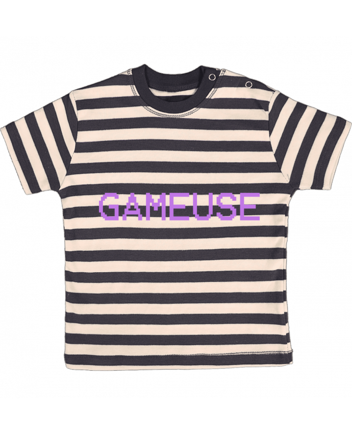 Camiseta Bebé a Rayas GAMEUSE por lisartistaya