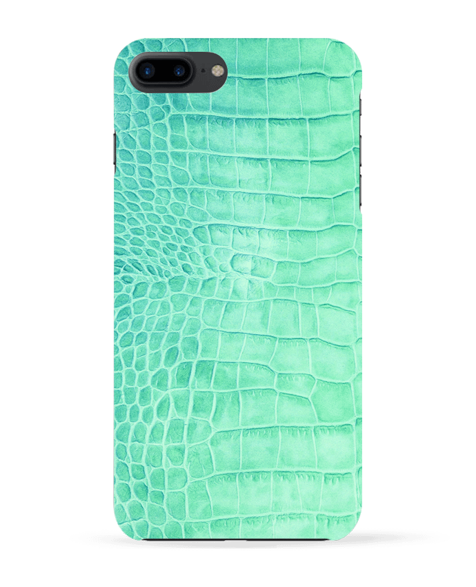 Case 3D iPhone 7+ Cuir croco vert d'eau by Les Caprices de Filles