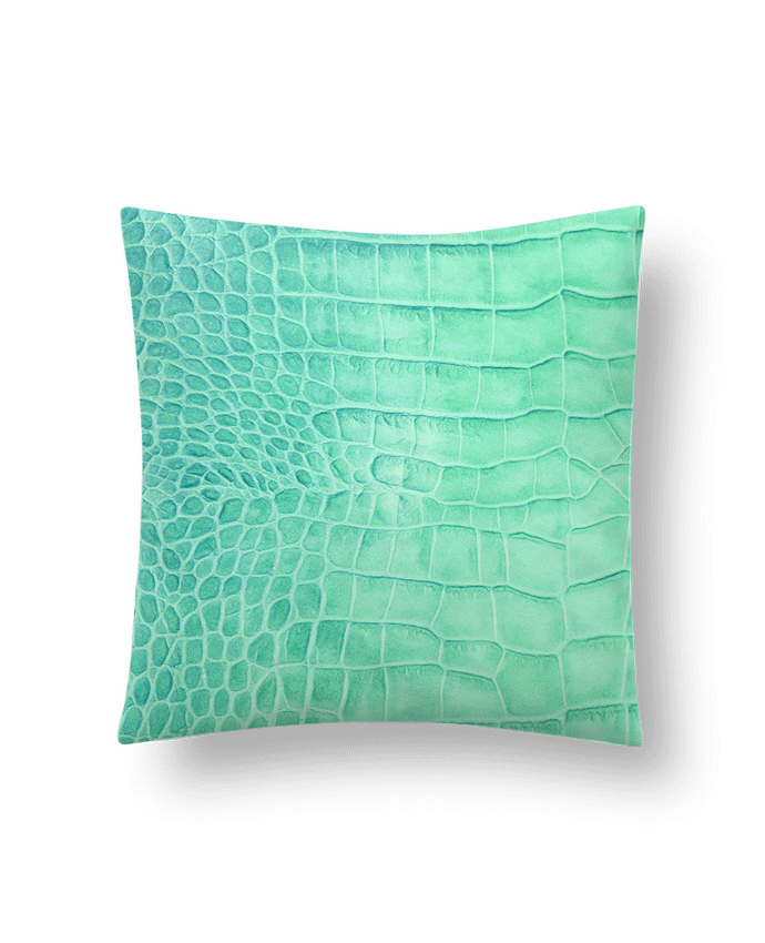 Coussin Cuir croco vert d'eau par Les Caprices de Filles