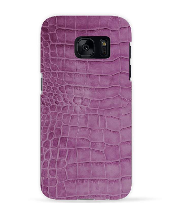 Coque 3D Samsung Galaxy S7  Cuir croco violet par Les Caprices de Filles
