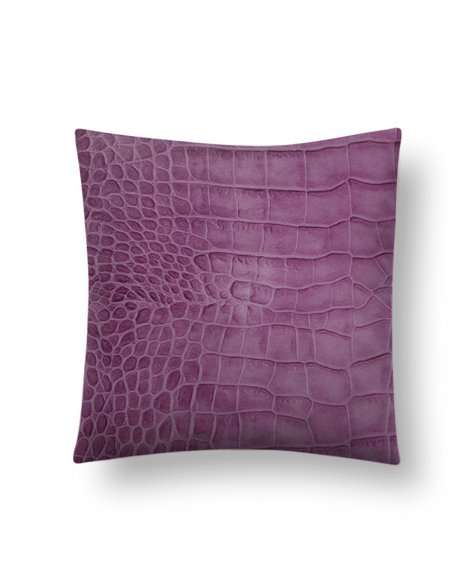 Cushion suede touch 45 x 45 cm Cuir croco violet by Les Caprices de Filles