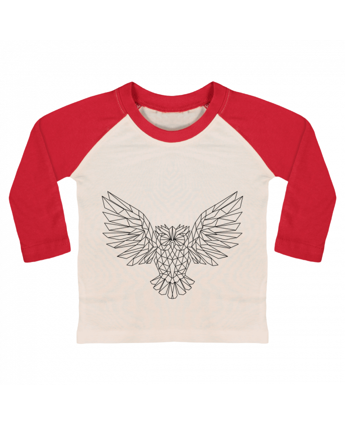 Camiseta Bebé Béisbol Manga Larga Geometric Owl por Arielle Plnd