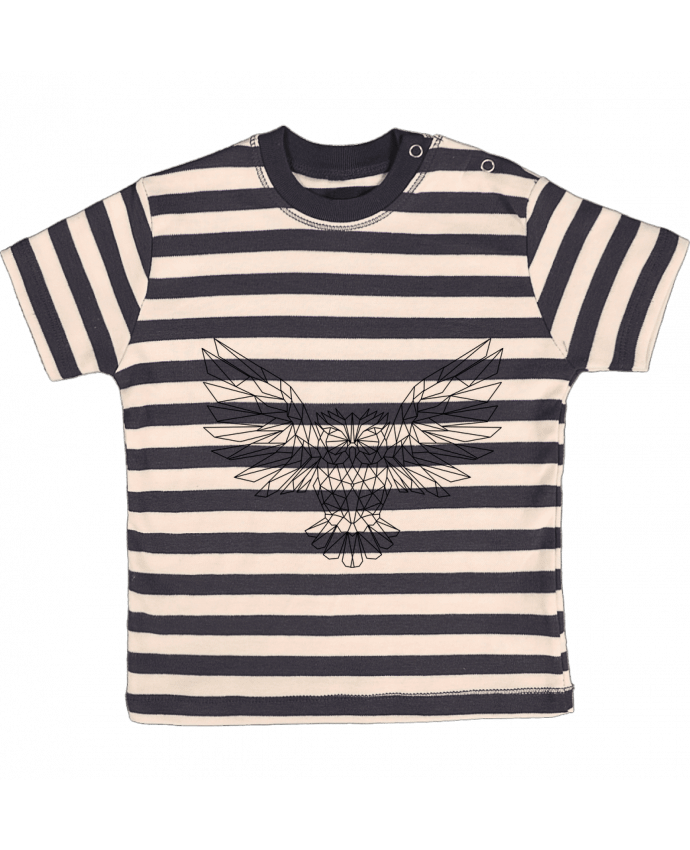T-shirt baby with stripes Geometric Owl by Arielle Plnd