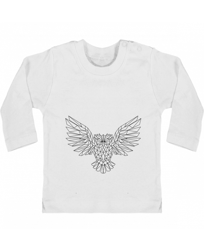 Baby T-shirt with press-studs long sleeve Geometric Owl manches longues du designer Arielle Plnd
