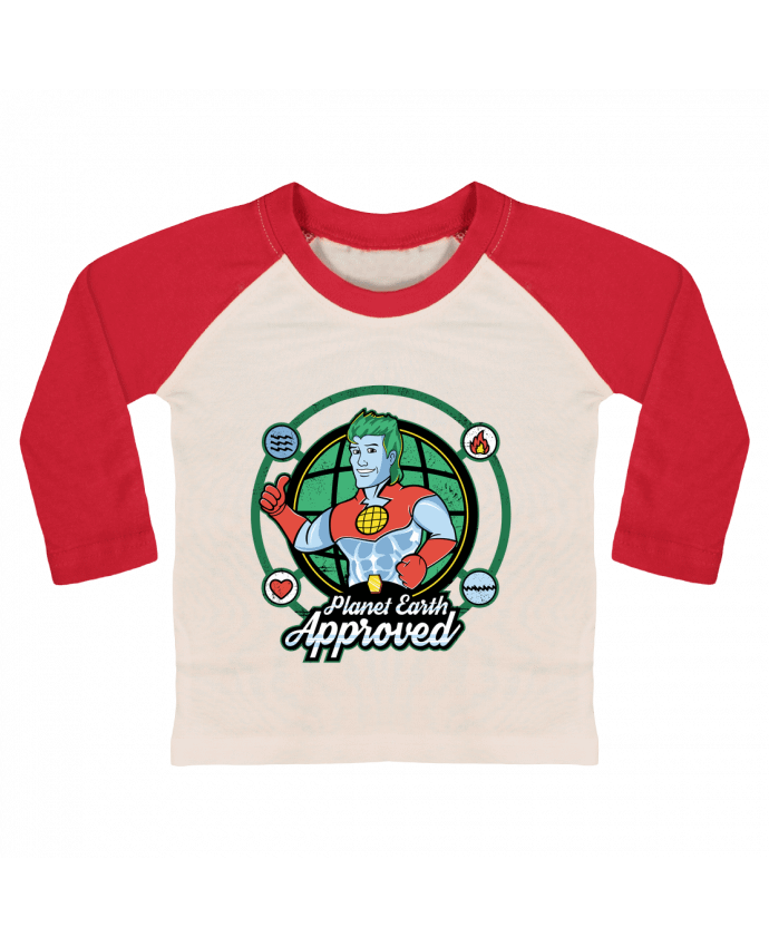Tee-shirt Bébé Baseball ML Planet Earth Approved par Kempo24