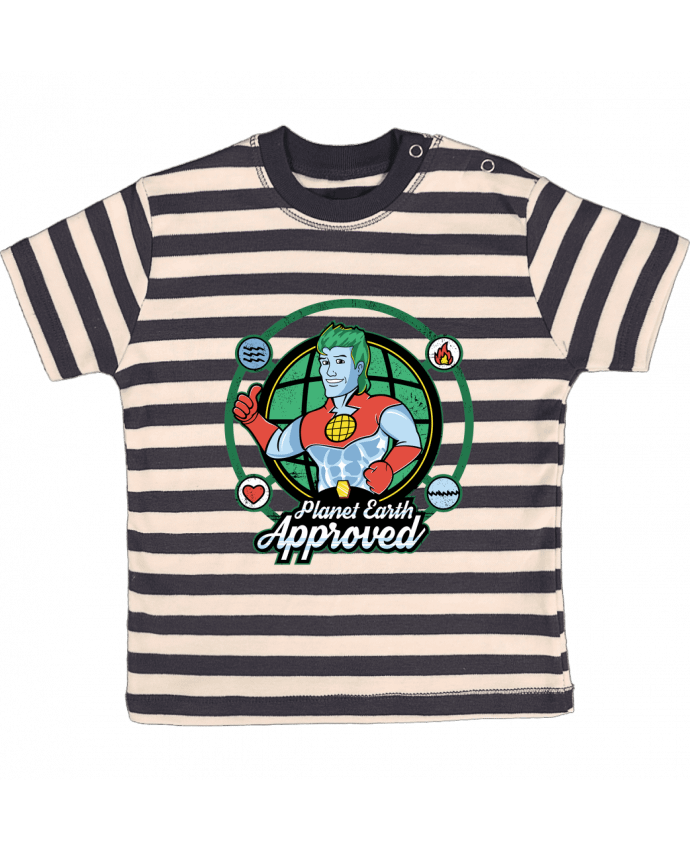 Camiseta Bebé a Rayas Planet Earth Approved por Kempo24