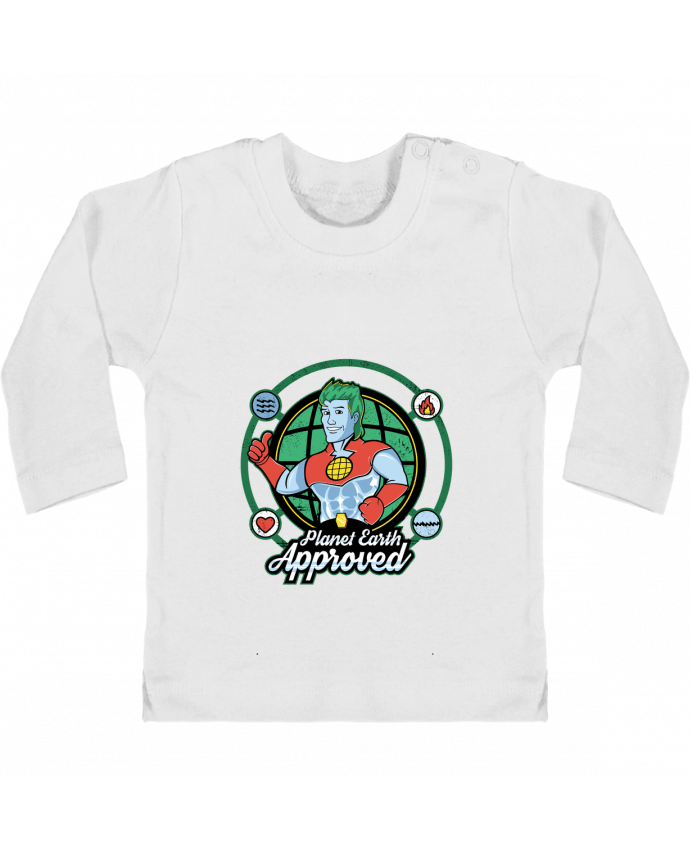 T-shirt bébé Planet Earth Approved manches longues du designer Kempo24