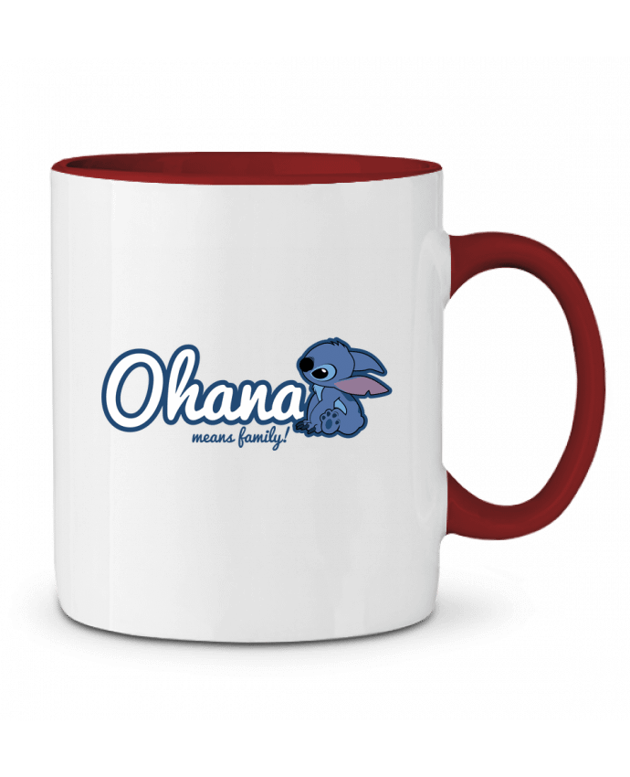 Two-tone Ceramic Mug Ohana means family Kempo24