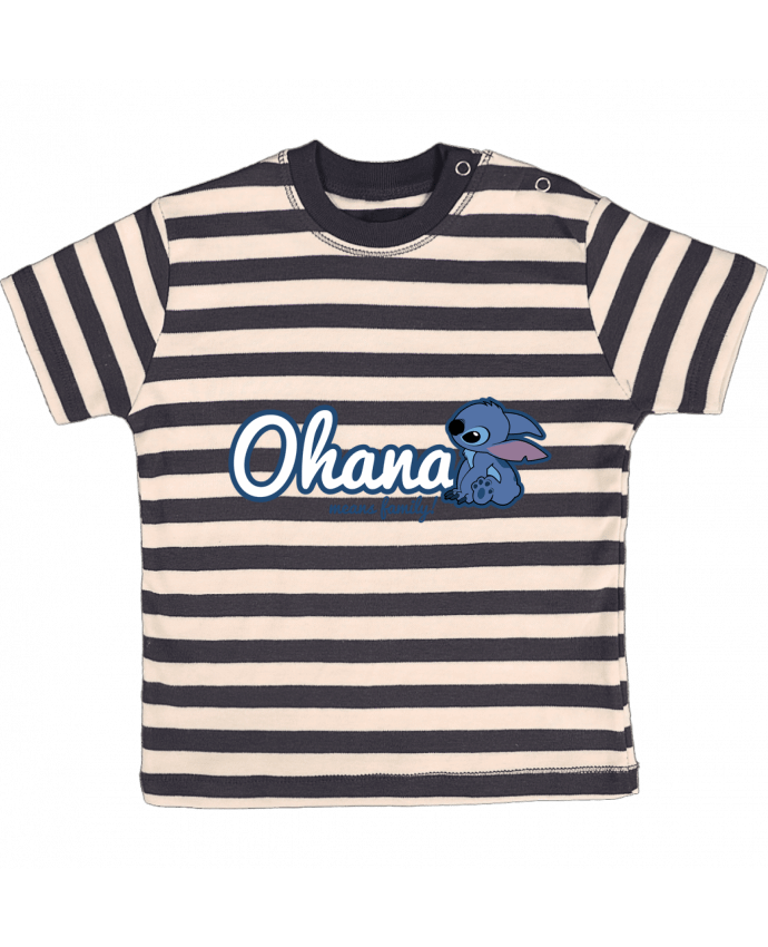 Camiseta Bebé a Rayas Ohana means family por Kempo24