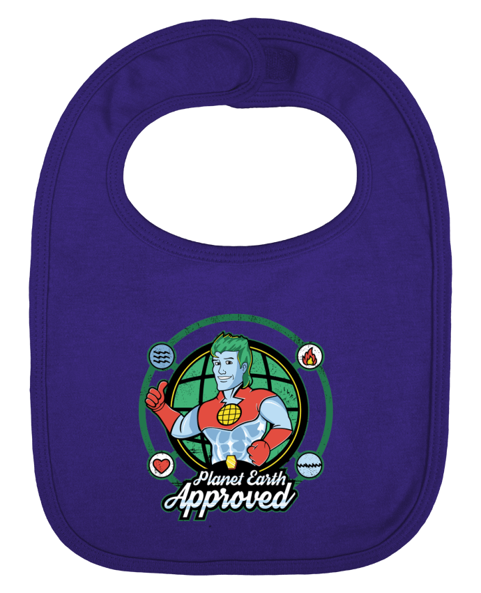 Baby Bib plain and contrast Planet Earth Approved by Kempo24