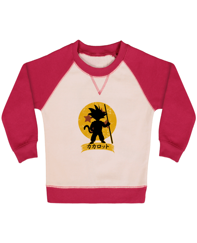 Sweat bébé manches contrastée Kakarrot Crest par Kempo24