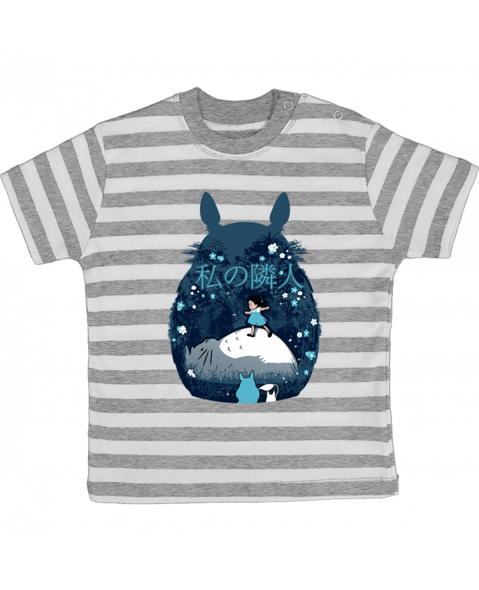 Tee-shirt bébé à rayures My neighbour night par Kempo24