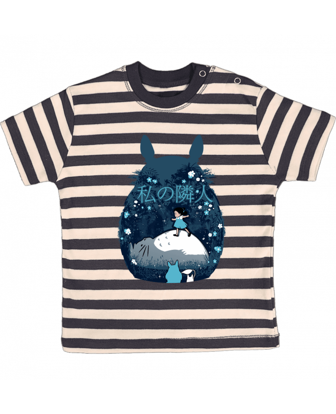 T-shirt baby with stripes My neighbour night by Kempo24