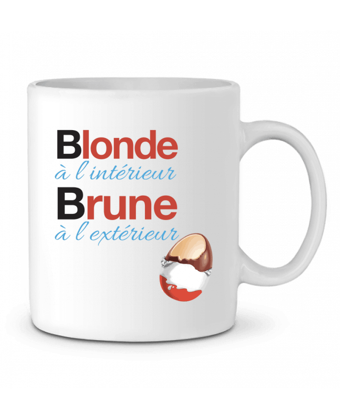 Ceramic Mug Blonde à l'intérieur / Brune à l'extérieur by Monidentitevisuelle