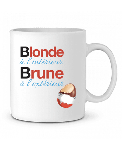 Mug  Blonde à l'intérieur / Brune à l'extérieur par Monidentitevisuelle